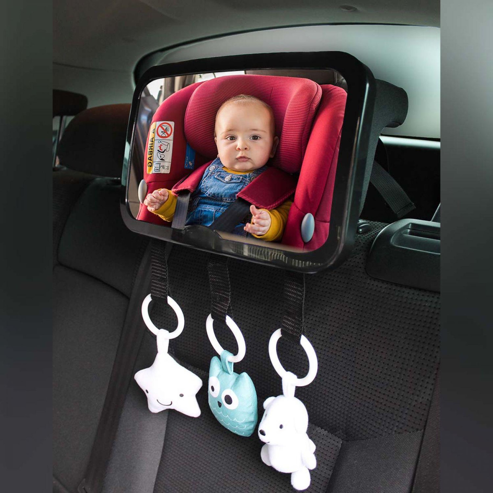 Voir la diapositive 4 : Monsieur Bébé Lot de 2 Miroirs voiture pour bébé 2 en 1 avec sangles amovibles pour jouets ou accessoires