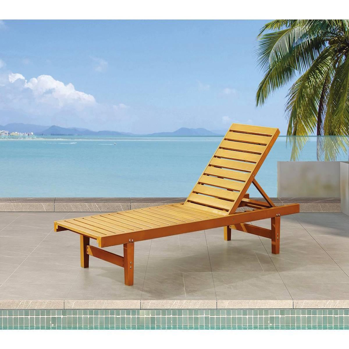 Habitat et Jardin Lot de 2 bains de soleil en bois  Rawai  - Marron clair