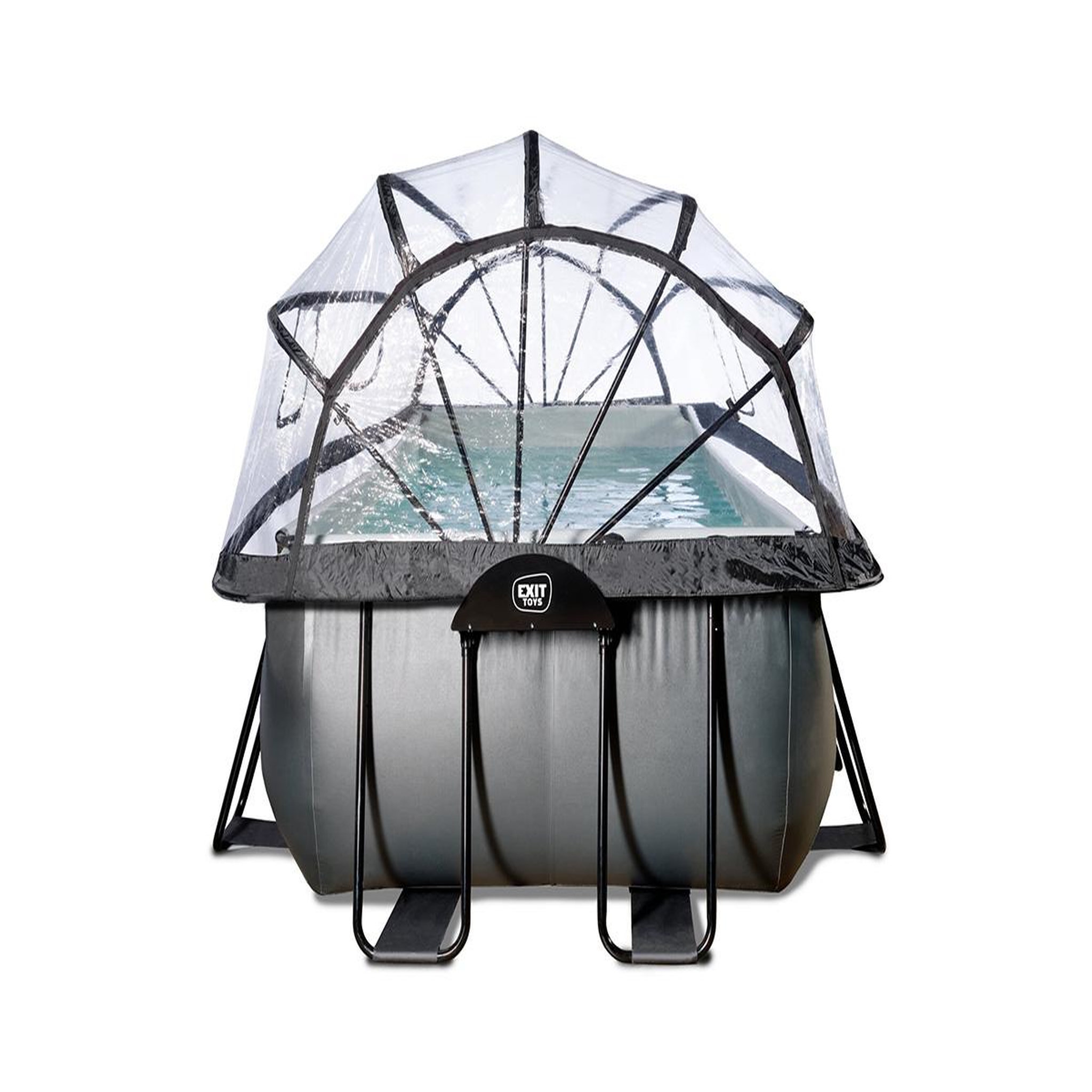 Voir la diapositive 6 : EXIT TOYS Piscine tubulaire Black Leather rectangulaire 5,40 x 2,50 x 1,22 m avec dôme - Exit Toys