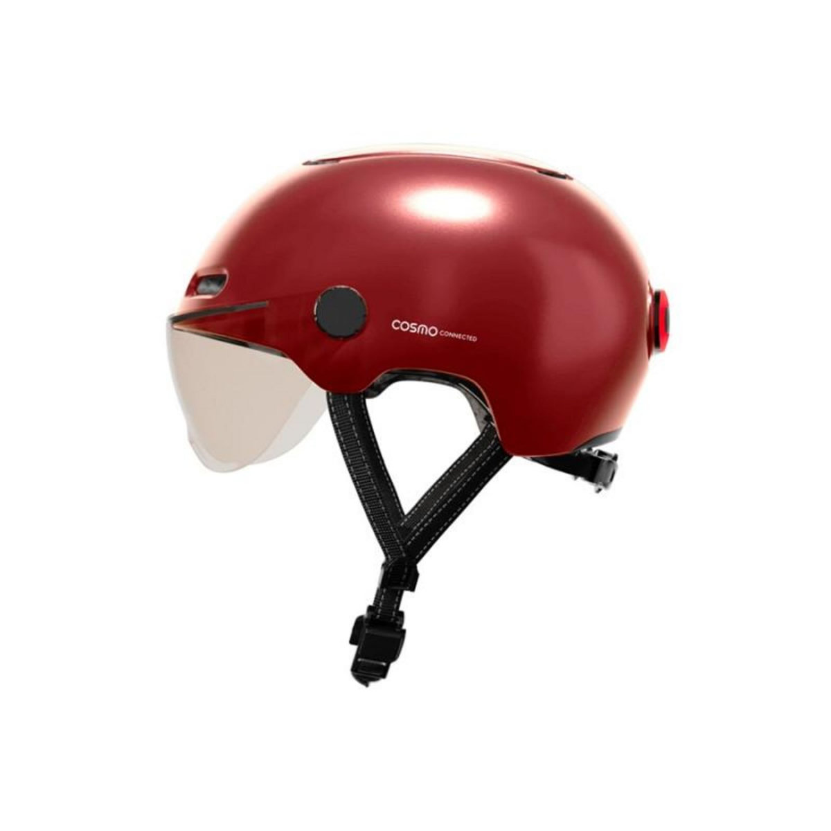 COSMO CONNECTED Casque vélo Cosmo Connected Fusion+ Rouge Brillant Metallise