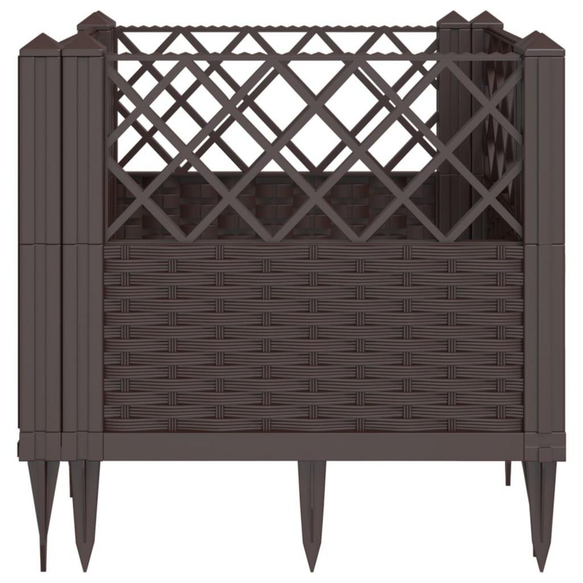VIDAXL Jardiniere avec piquets marron 43,5x43,5x43,5 cm PP