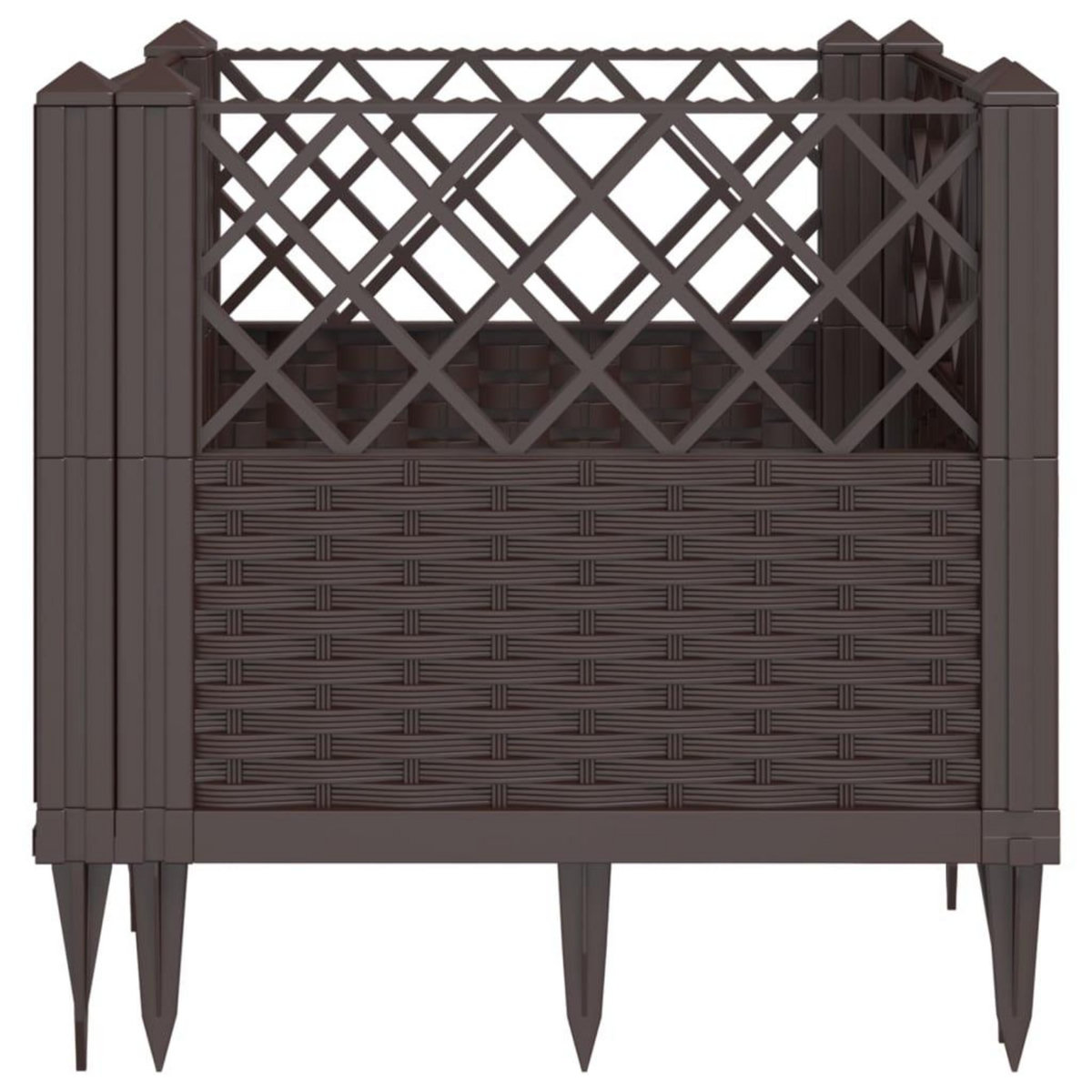 VIDAXL Jardiniere avec piquets marron 43,5x43,5x43,5 cm PP