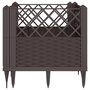 Voir la diapositive 4 : VIDAXL Jardiniere avec piquets marron 43,5x43,5x43,5 cm PP