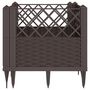 Voir la diapositive 4 : VIDAXL Jardiniere avec piquets marron 43,5x43,5x43,5 cm PP