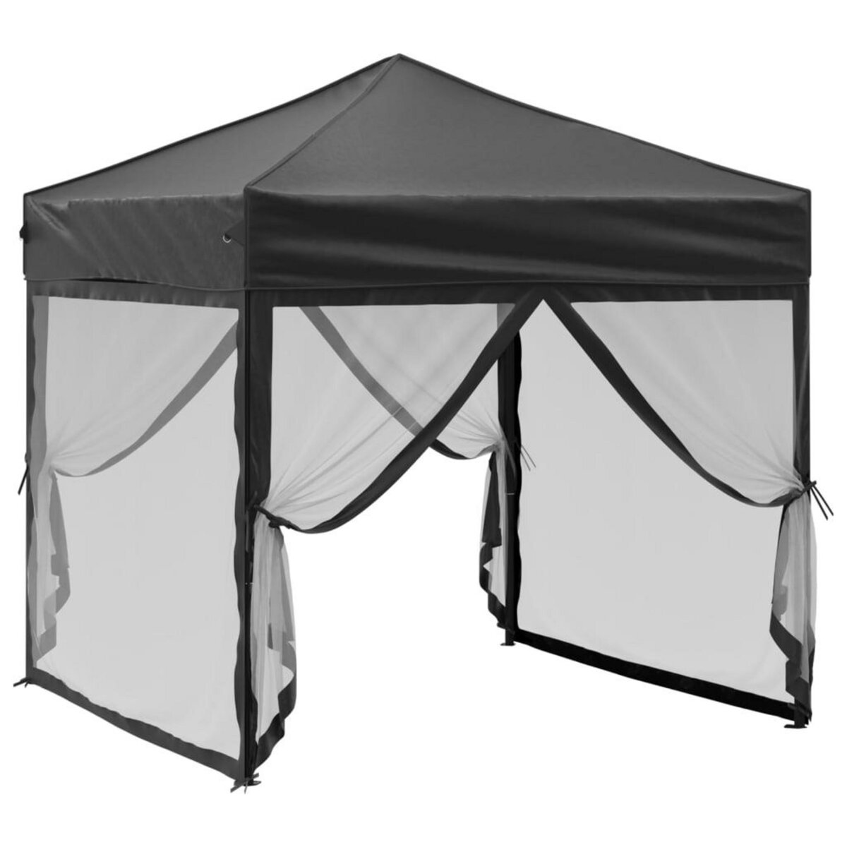 VIDAXL Tente de reception pliable avec parois Noir 2x2 m