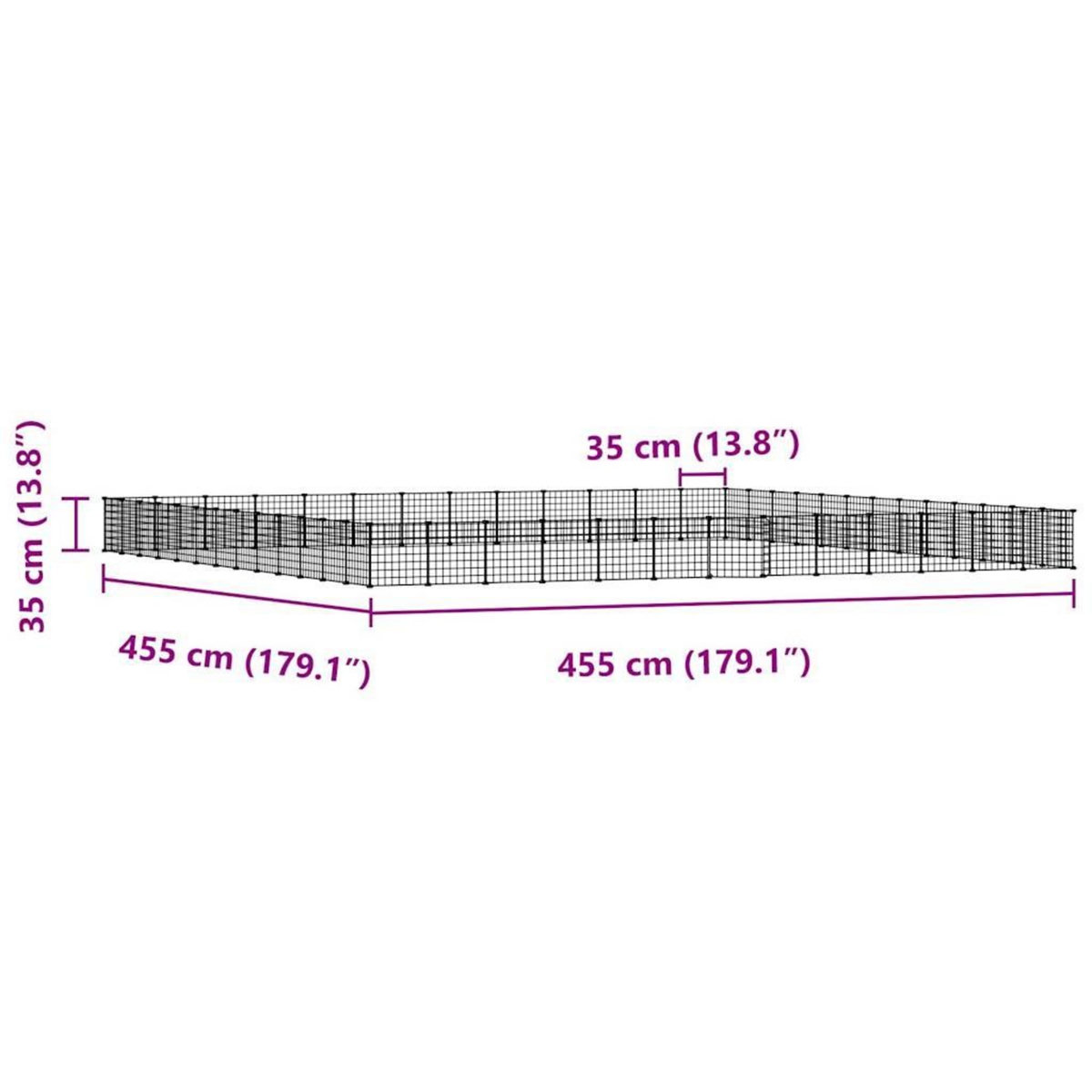 VIDAXL Cage animaux de compagnie a 52 panneaux et porte Noir 35x35 cm