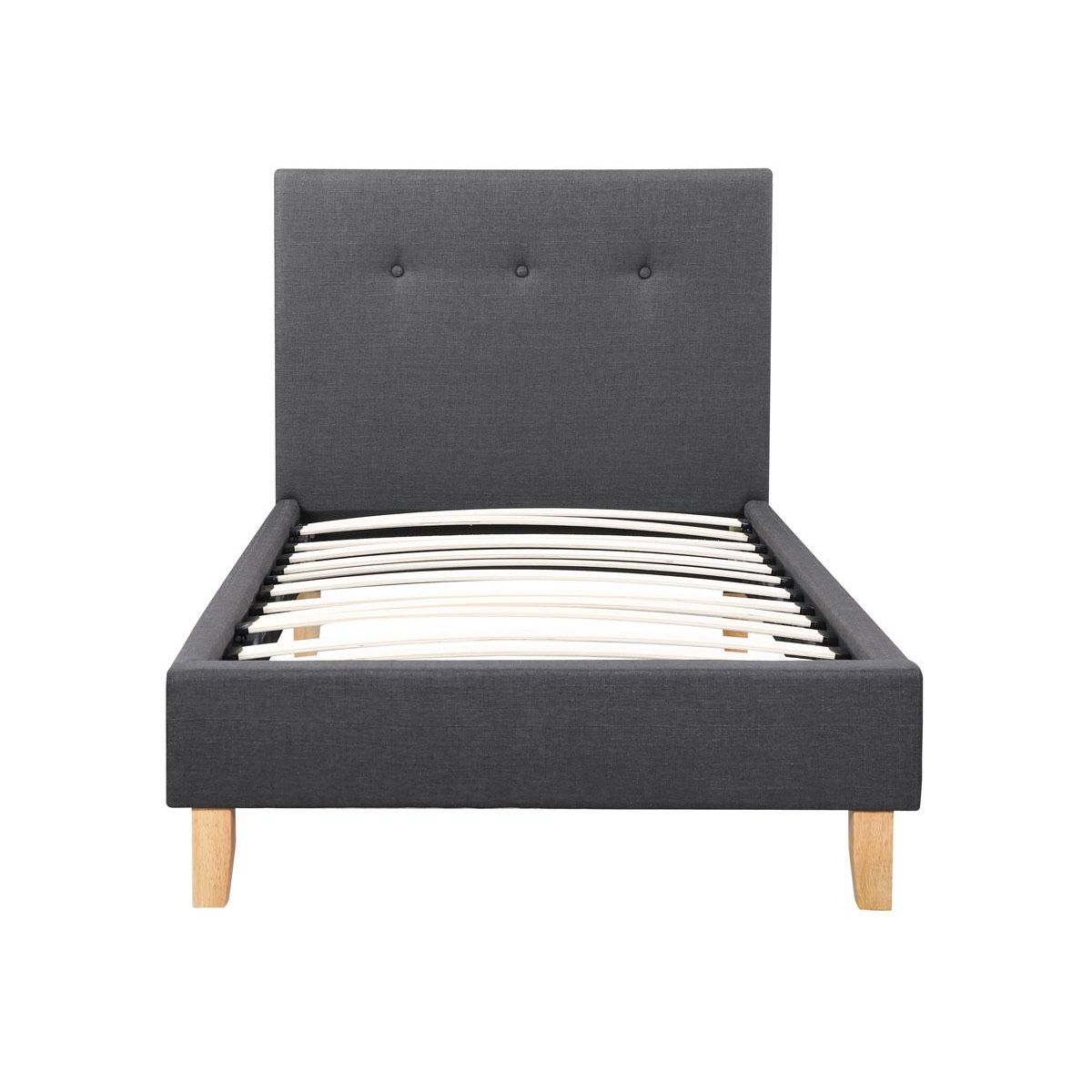 Habitat et Jardin Lit  Elise  - 90 x 190 cm - Gris foncé