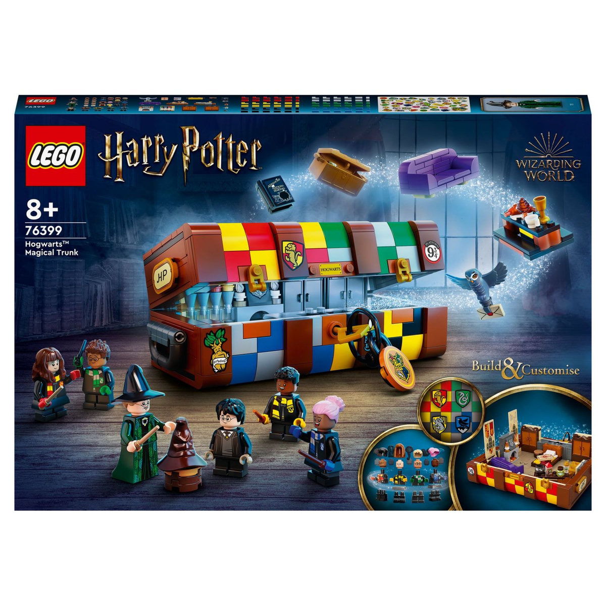 LEGO Harry Potter 76399 La Malle Magique de Poudlard, Malette personnalisable, Inclus 5 Minifigures de Personnages de l'Univers des Films