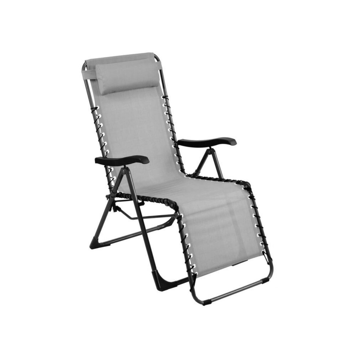 Proloisirs Fauteuil de jardin relax pliant Neo - graphite/perle 88 x 112 x 64 cm