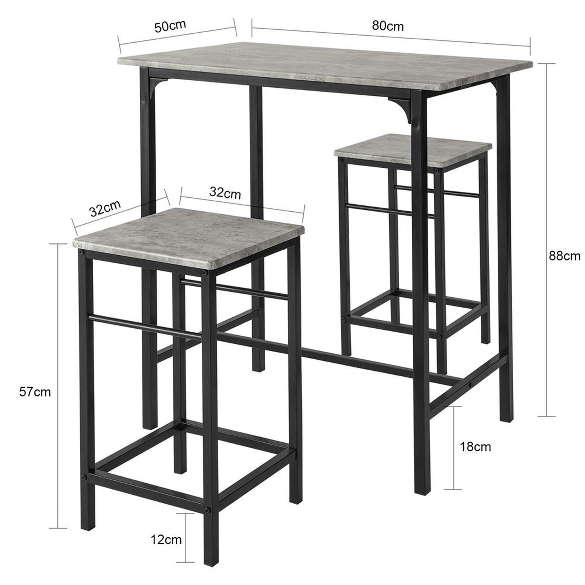 Voir la diapositive 3 : SOBUY SoBuy - Ensemble Table Et 2 Tabourets - Industriel - OGT10