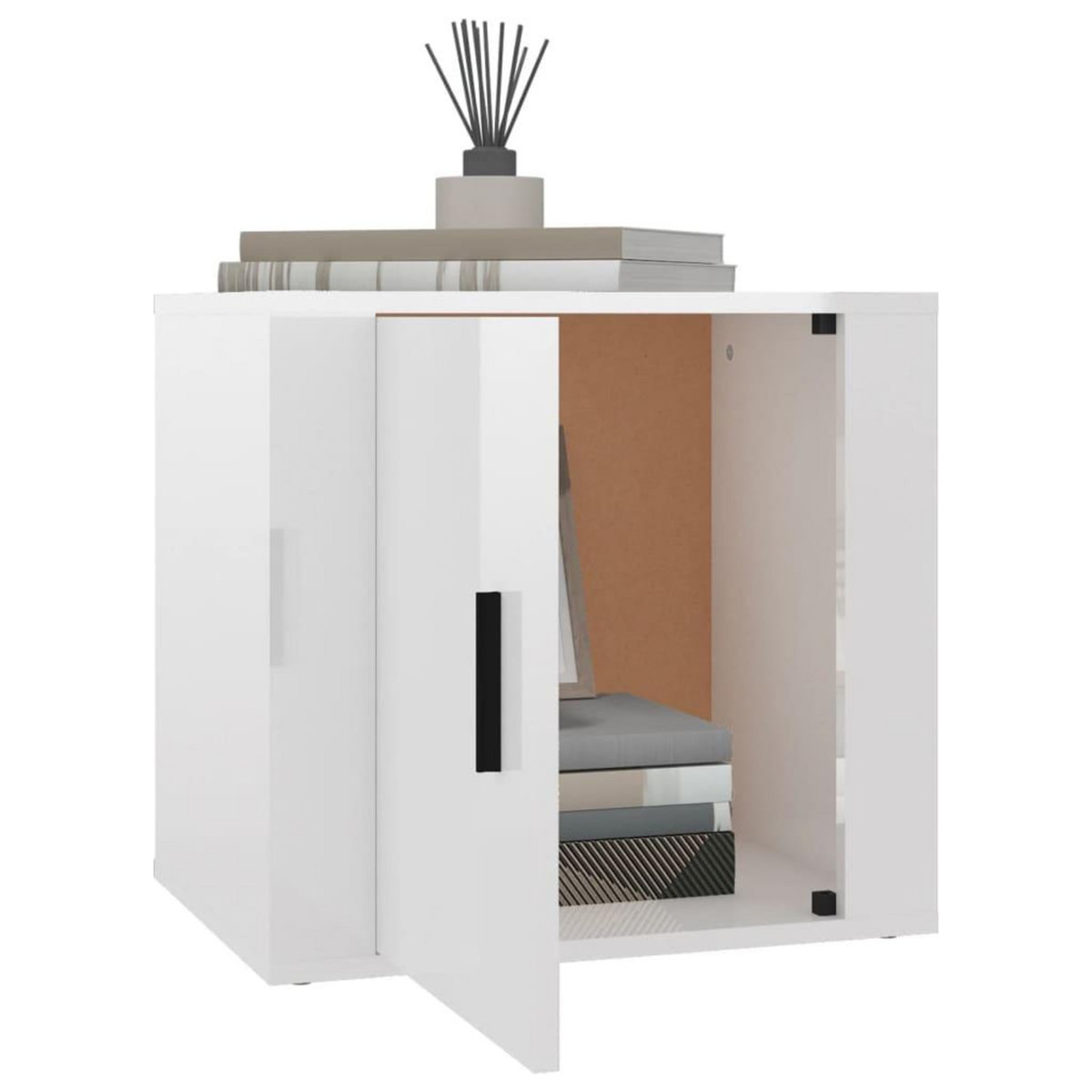 VIDAXL Table de chevet Blanc brillant 50x39x47 cm