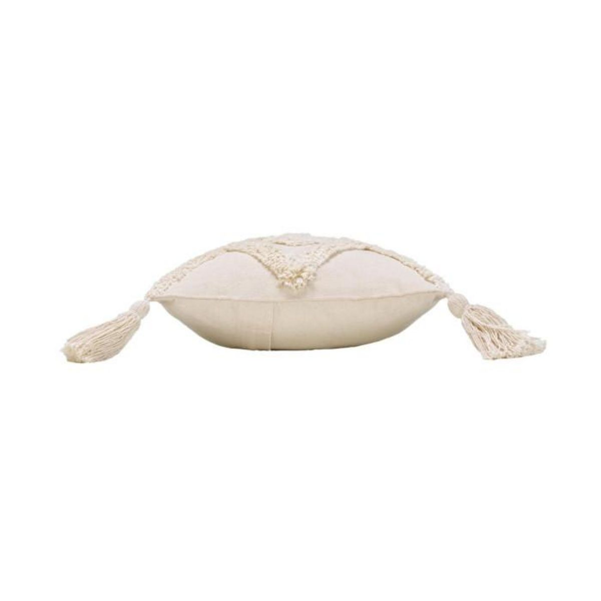 Paris Prix Coussin Déco Tufté à Pompons  Inca  30x50cm Beige