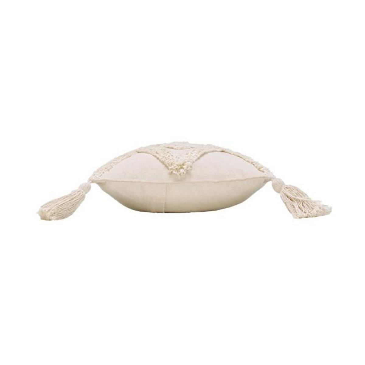 Paris Prix Coussin Déco Tufté à Pompons  Inca  30x50cm Beige