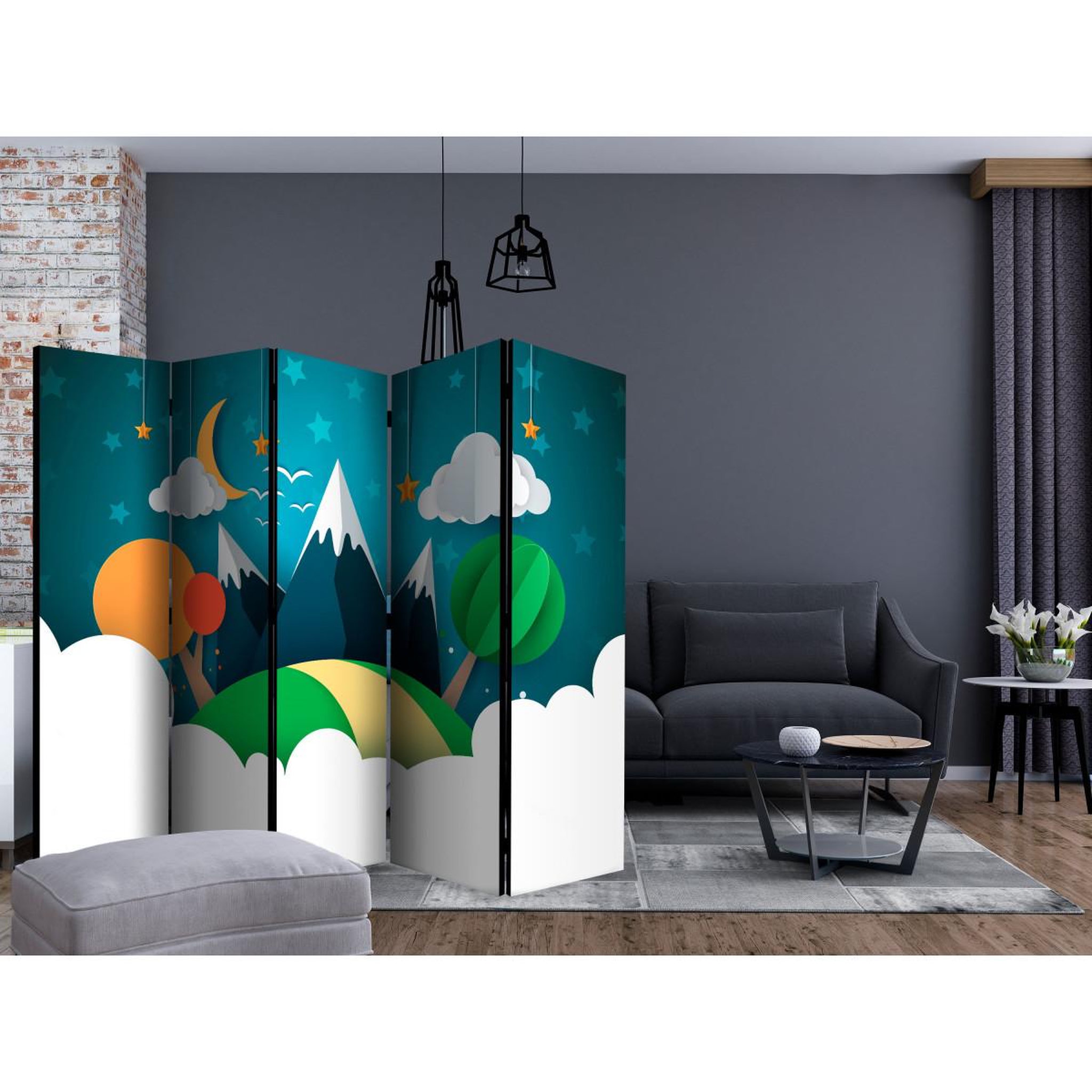 Voir la diapositive 2 : Paris Prix Paravent 5 volets  little traveller  172x225cm