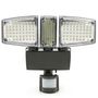 Voir la diapositive 3 : ID MARKET Projecteur solaire 3 têtes 178 LED détecteur de mouvement