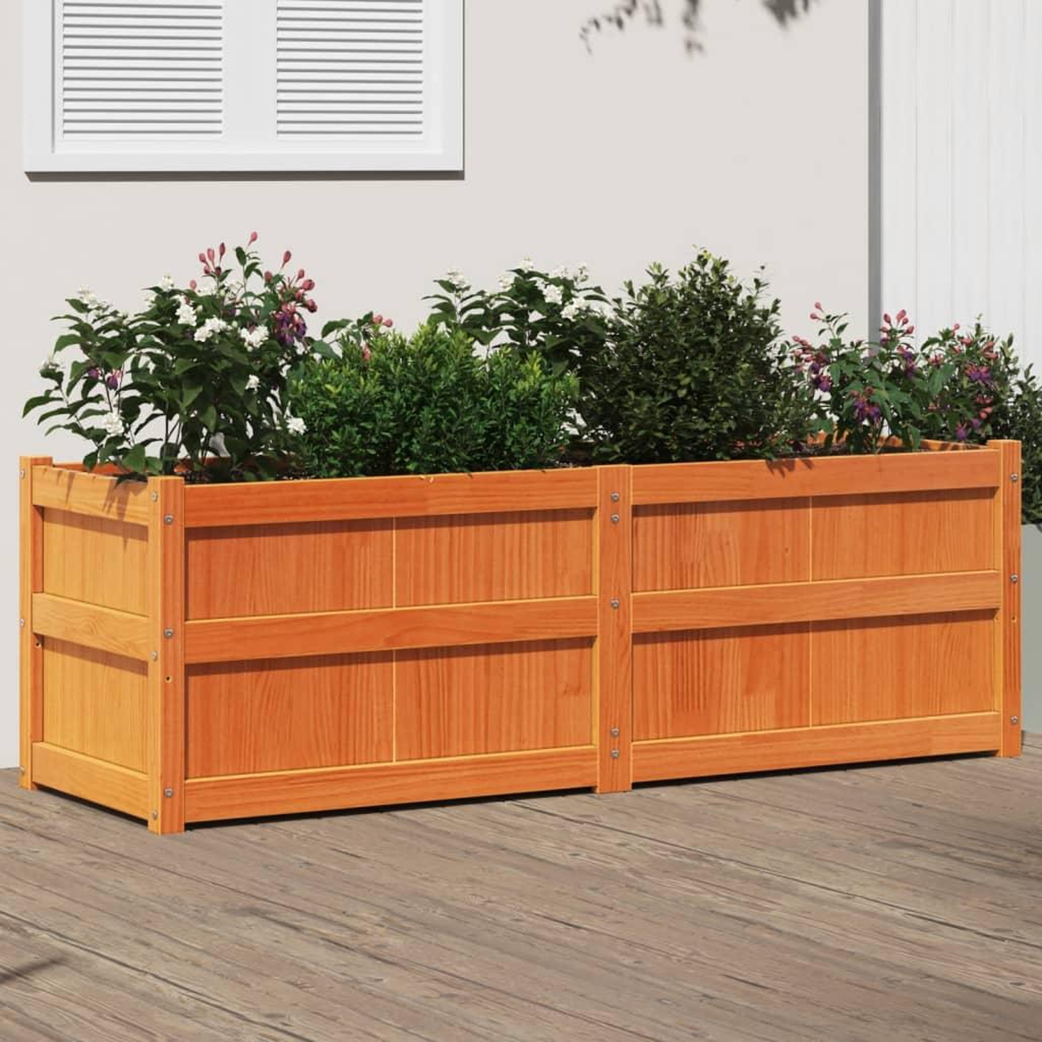 VIDAXL Jardiniere cire marron 150x50x50 cm bois de pin massif