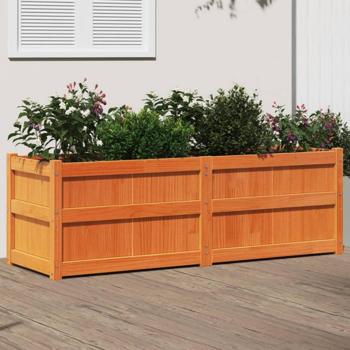 VIDAXL Jardiniere cire marron 150x50x50 cm bois de pin massif