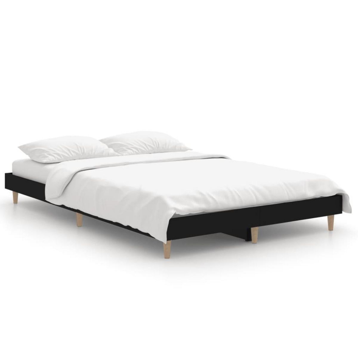 VIDAXL Cadre de lit sans matelas noir 120x190 cm bois d'ingenierie