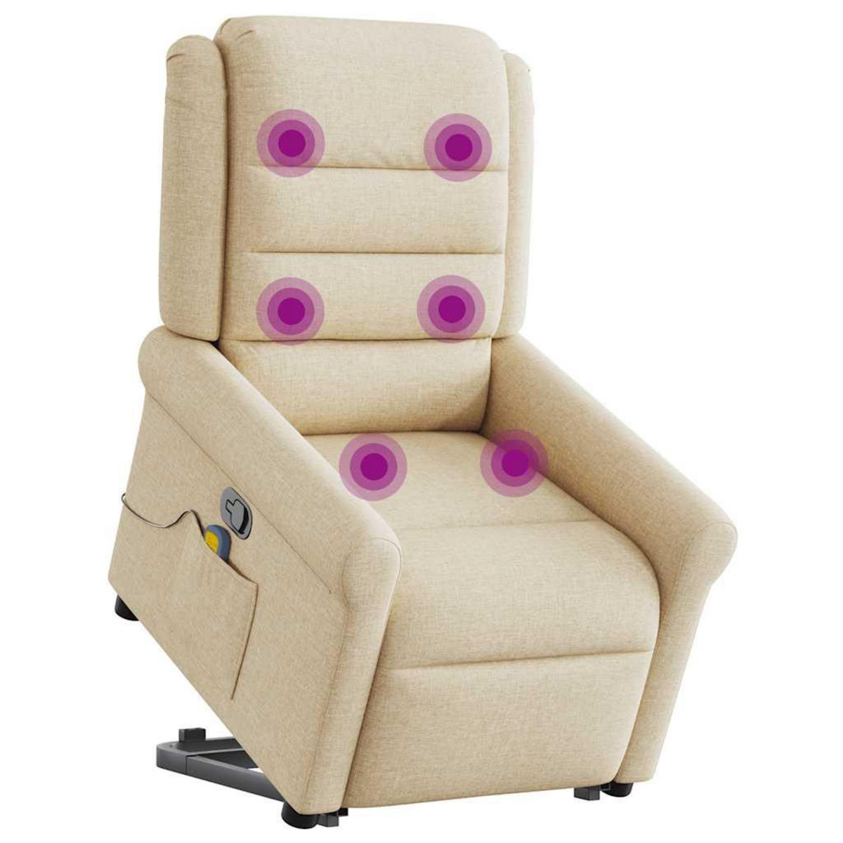 VIDAXL Fauteuil inclinable de massage Creme Tissu