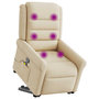 Voir la diapositive 2 : VIDAXL Fauteuil inclinable de massage Creme Tissu