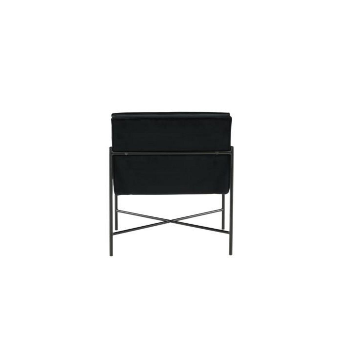 Paris Prix Fauteuil Design Velours  Rakel  78cm Noir