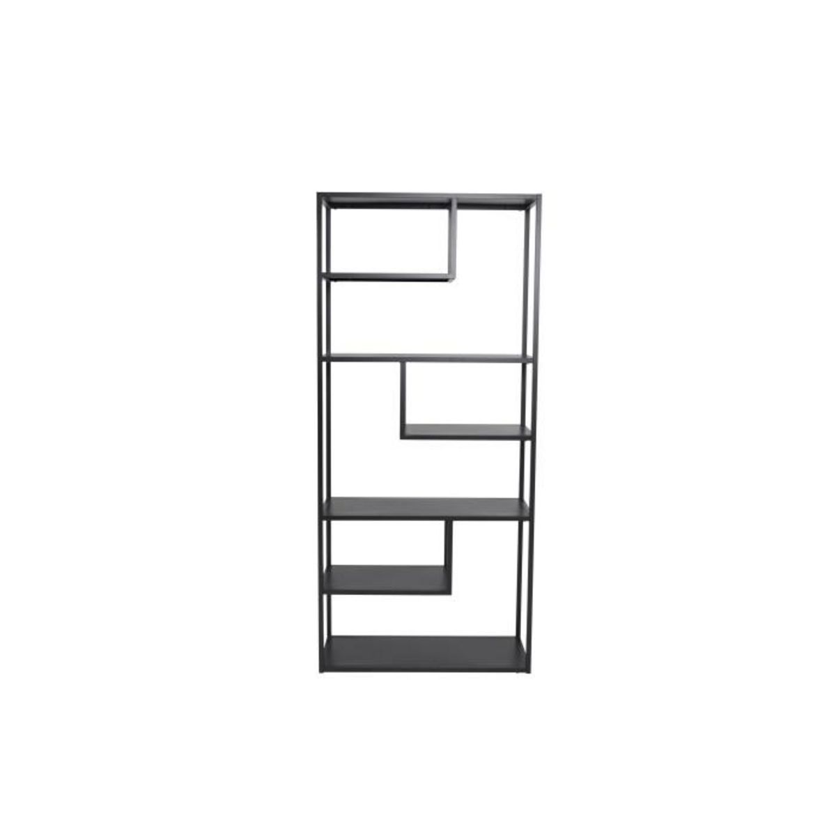 Paris Prix Étagère Bibliothèque 6 Niveaux  Staal  188cm Noir
