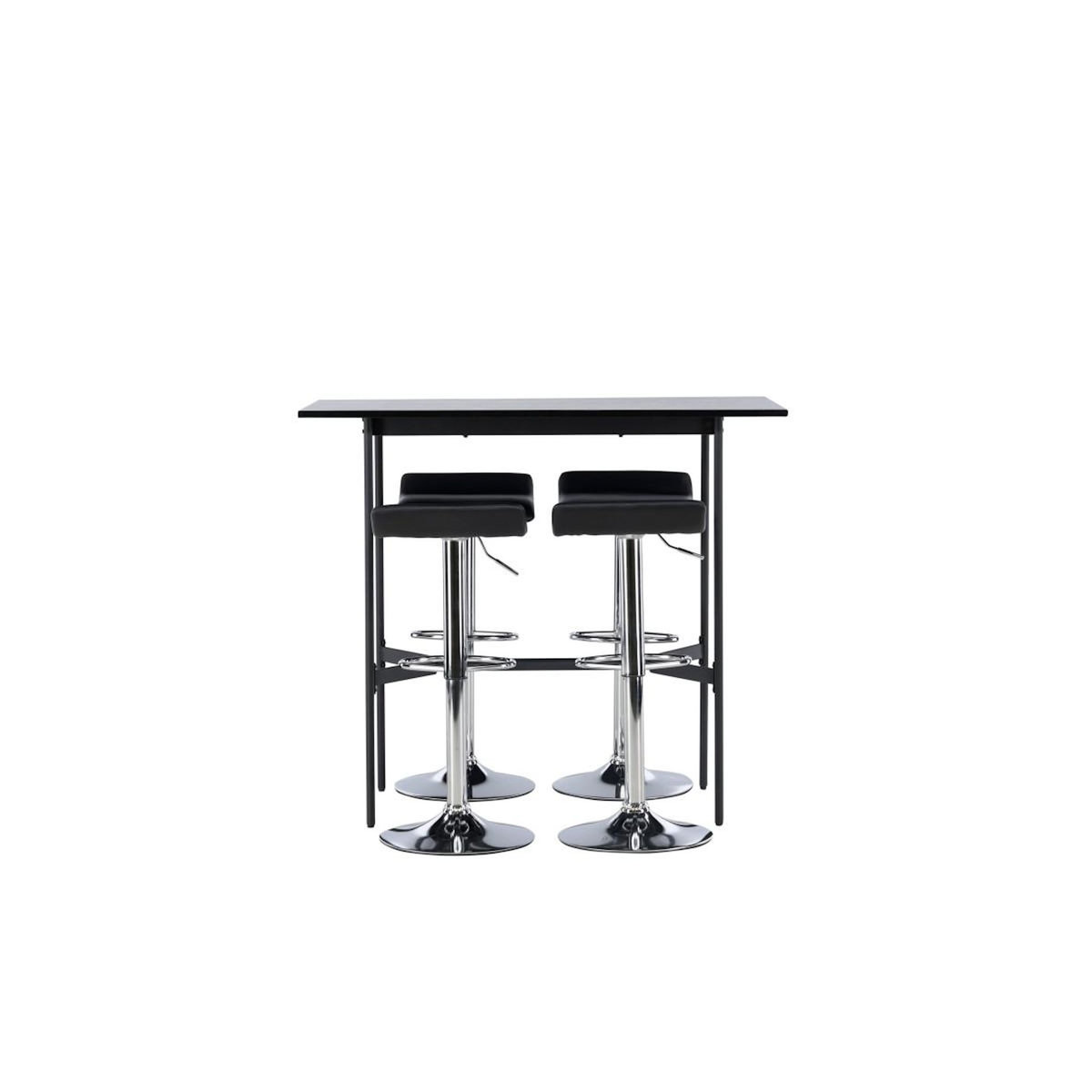 Paris Prix Ensemble Table de Bar & 4 Tabourets  Rax & Jonna  120cm Noir