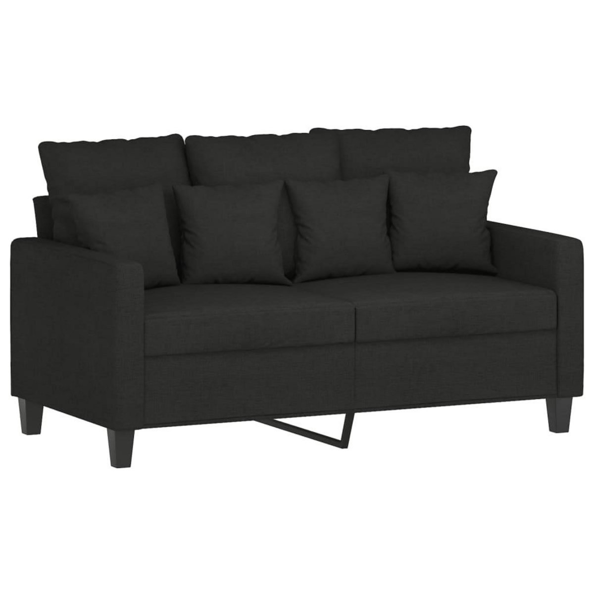 VIDAXL Ensemble de canapes 3 pcs avec coussins noir tissu