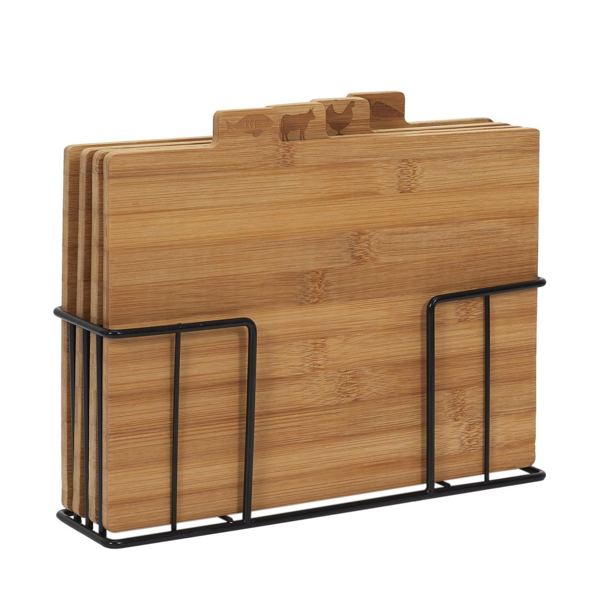 Voir la diapositive 4 : The Home Deco Factory Lot de 4 planches à découper à index en bambou