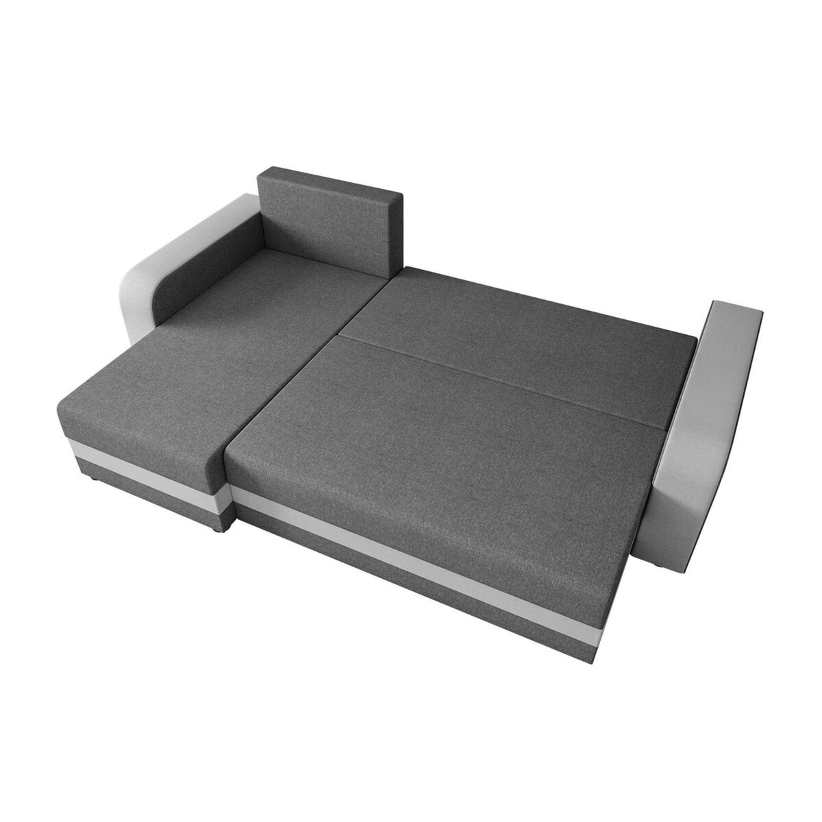 BEST MOBILIER Harvey - canapé d'angle réversible 4 places convertible avec coffre en tissu bicolore