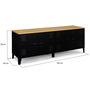 Voir la diapositive 5 : ID MARKET Buffet bas 140 cm ESTER 4 portes métal noir et plateau bois design industriel