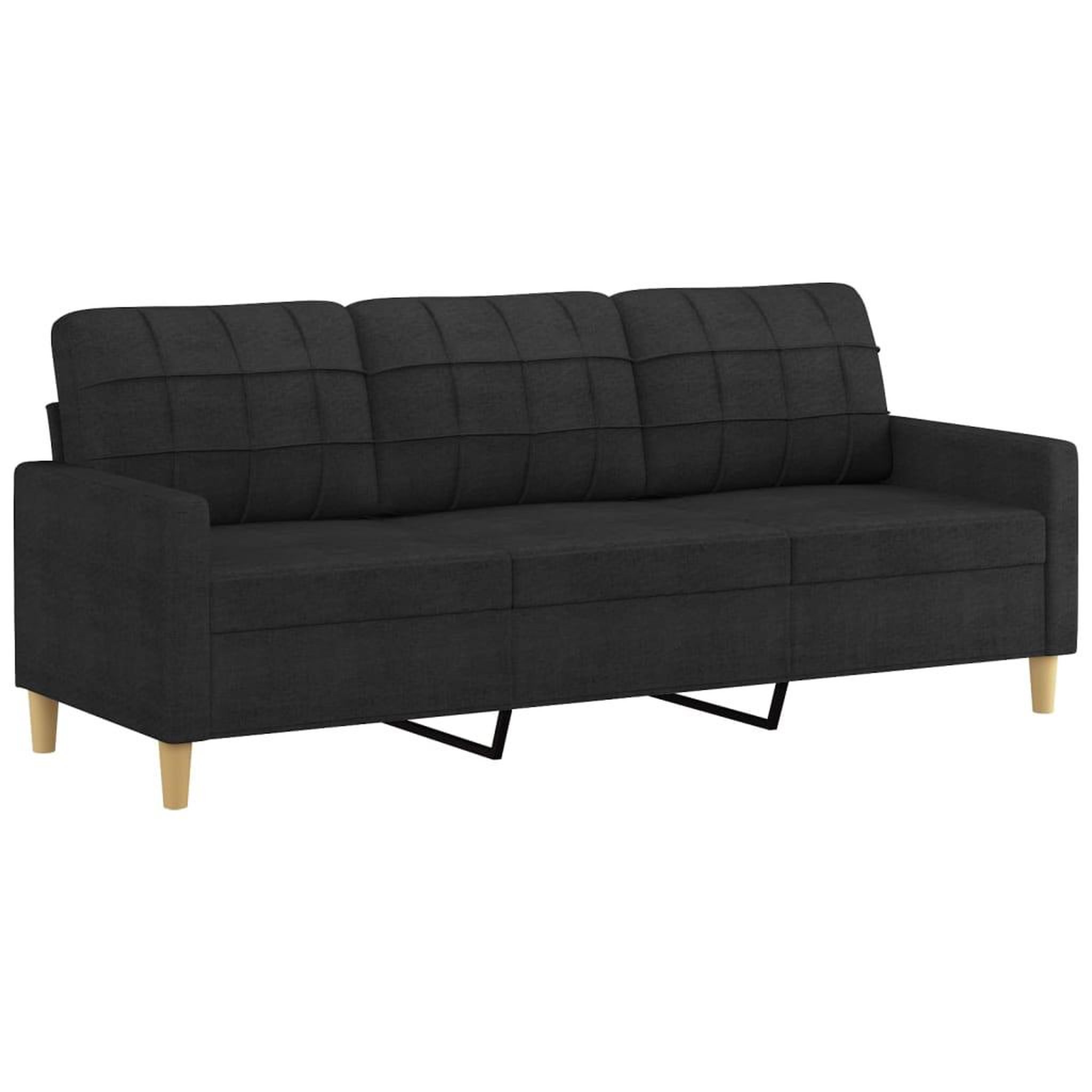 Voir la diapositive 5 : VIDAXL Ensemble de canapes 4 pcs avec coussins noir tissu