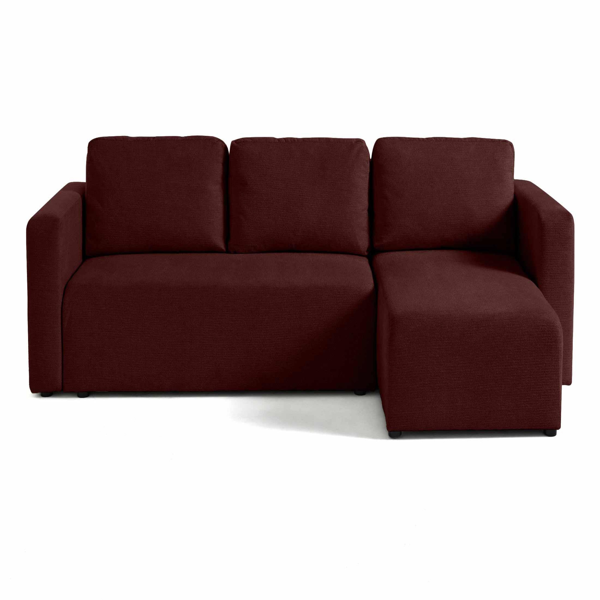 Voir la diapositive 1 : BEST MOBILIER Canopy - canapé d'angle réversible - 4 places - convertible avec coffre - en tissu texturé