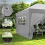 Voir la diapositive 6 : OUTSUNNY Tonnelle barnum pliant pop-up 5,9L x 2,95l x 2,85H m 6 parois latérales amovibles 4 fenêtres sac de transport gris