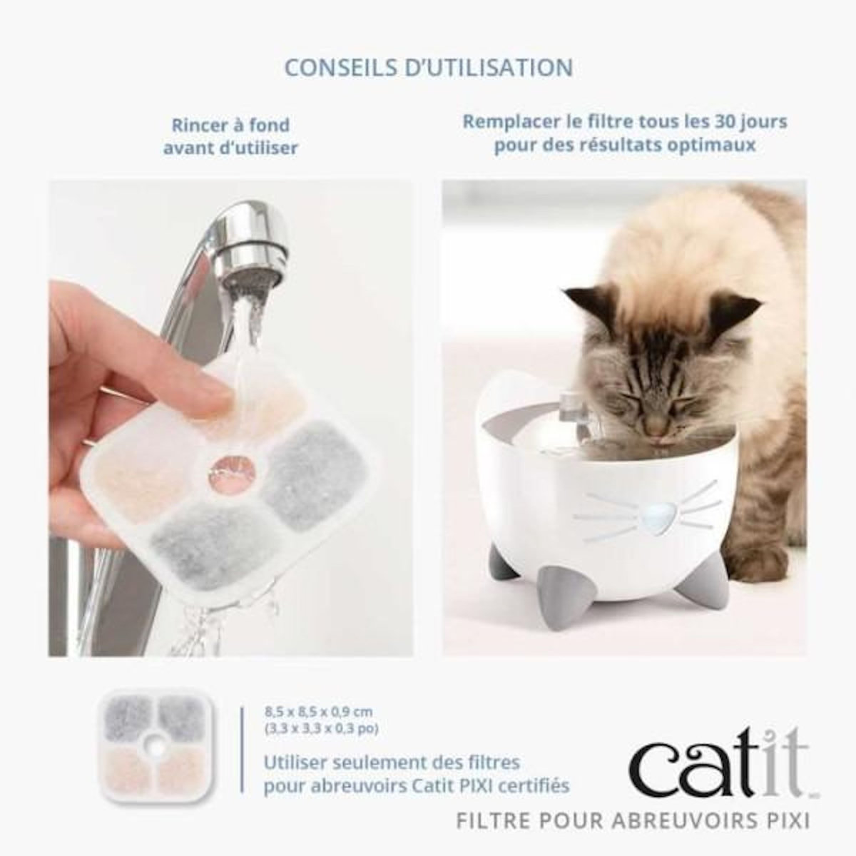 MARKET24 CATIT 3 Filtres pour fontaine a eau PIXI