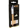 Voir la diapositive 1 : BIC Lot de 3 stylos bille rétractables 4 couleurs pointe moyenne bleu/noir/rouge/vert coffret champagne