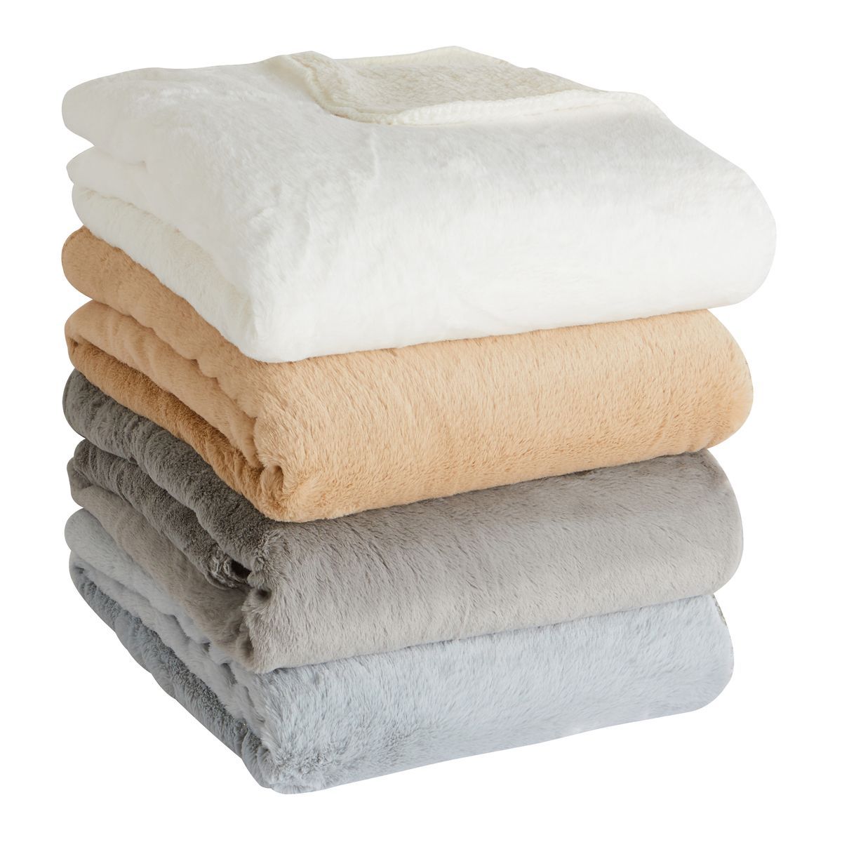 ACTUEL Plaid uni bi-matière en polyester 300g/m² RABBIT