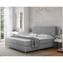 Voir la diapositive 1 : BEST MOBILIER Rafaela - lit boxspring - 140x200 - coffres et surmatelas inclus - en velours
