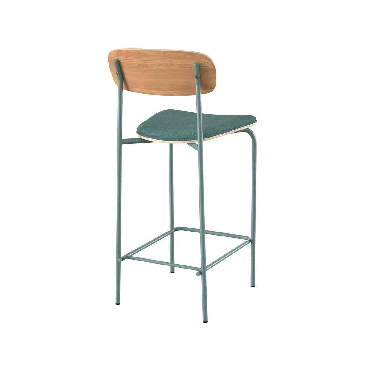 Rendez vous déco Lot de 2 chaises pour îlot central en tissu bleu canard 65 cm - Alba