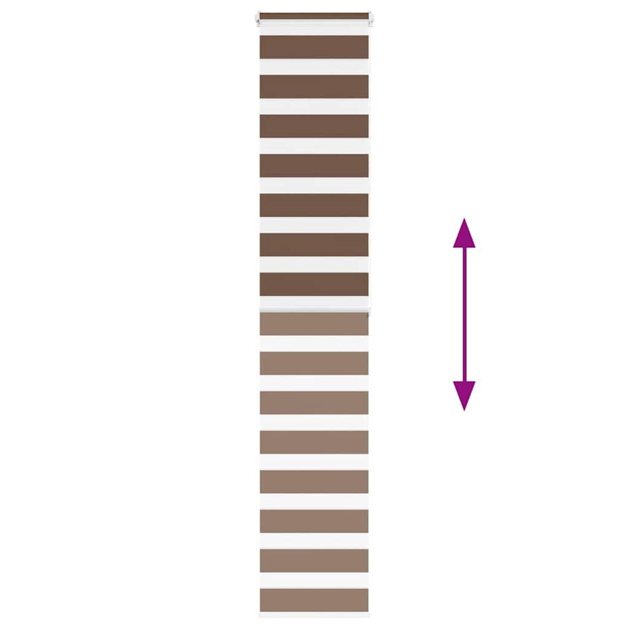 Voir la diapositive 5 : VIDAXL Store zebre marron 45x200 cm largeur du tissu 40,9 cm polyester