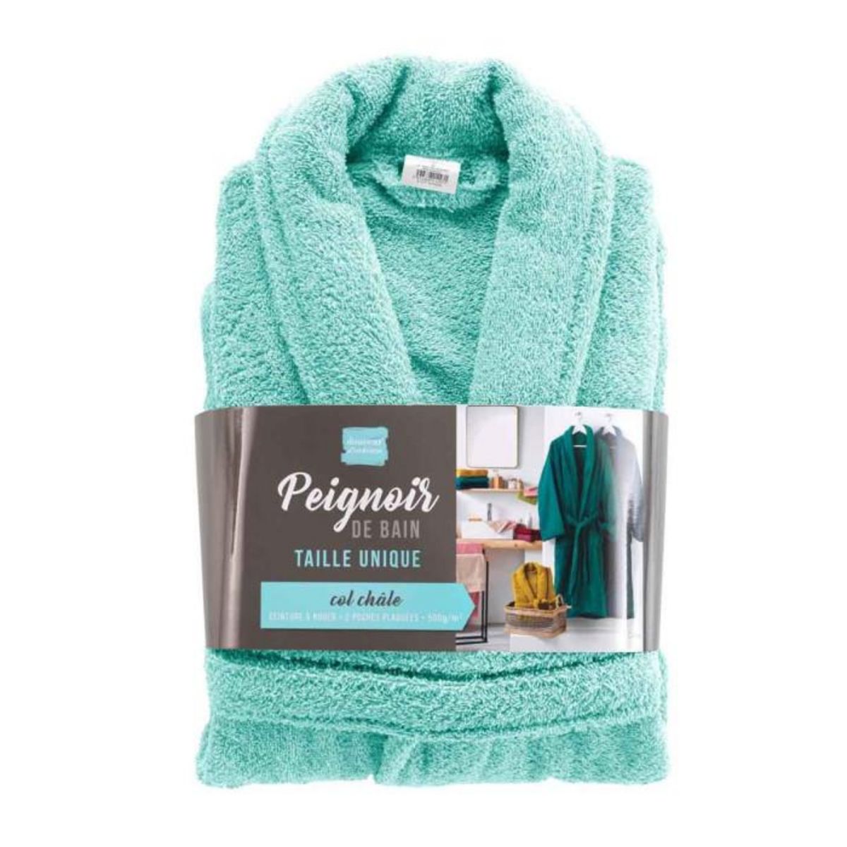 Paris Prix Peignoir Col Châle en Coton  Tendresse  Céladon