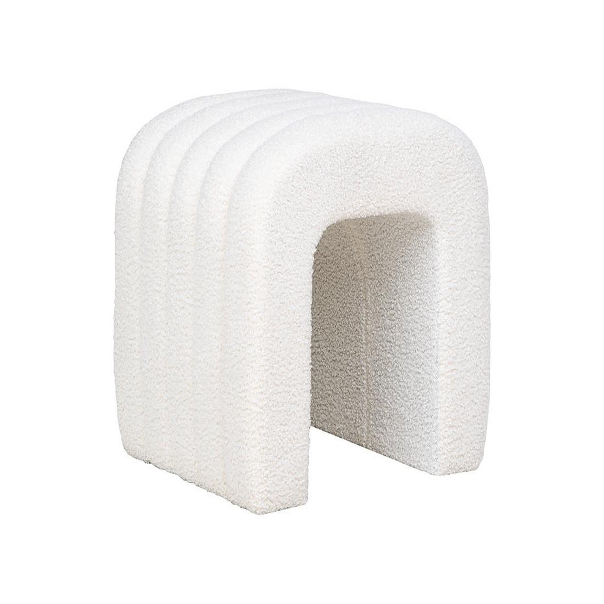 Voir la diapositive 3 : BEST MOBILIER Kenta - pouf - en tissu bouclette