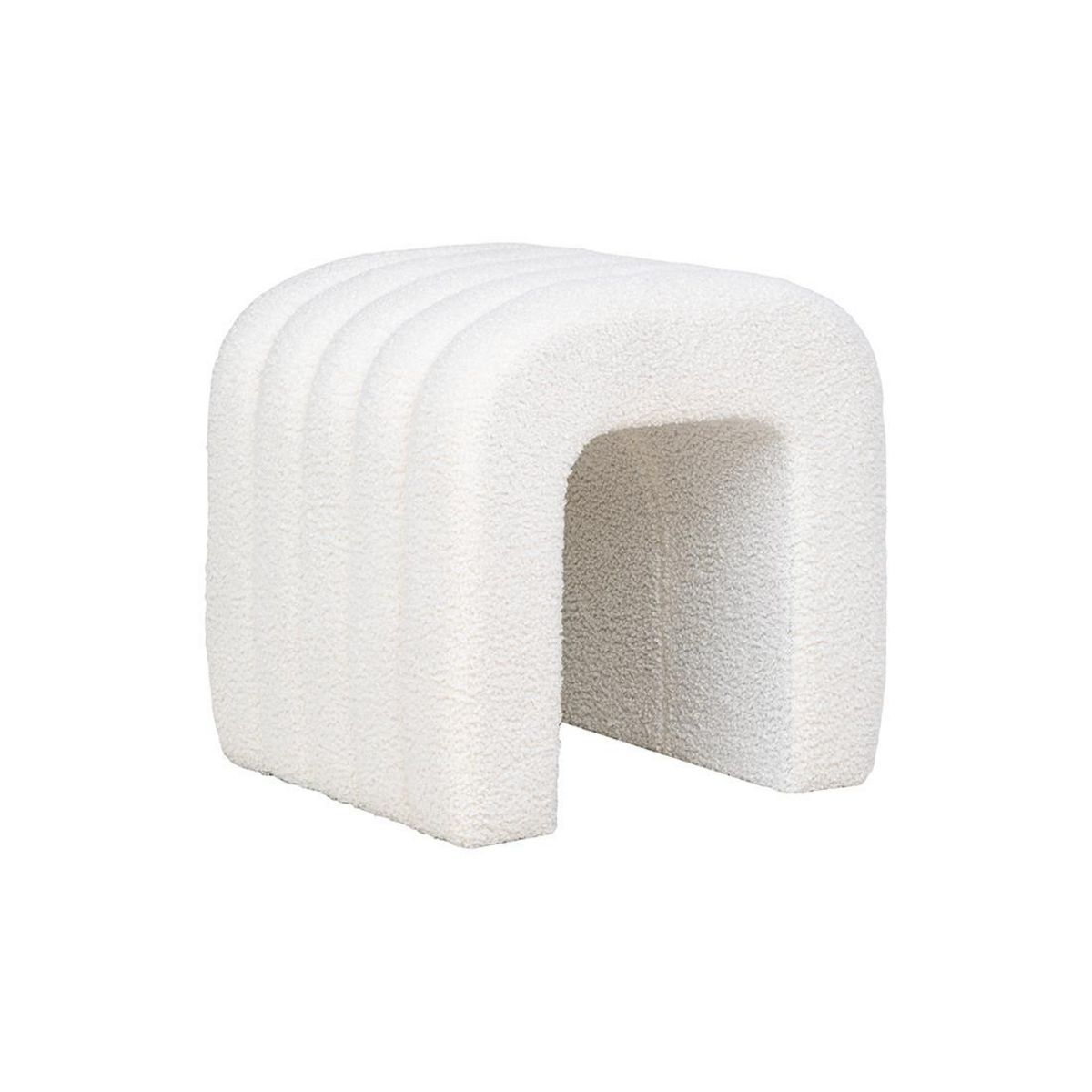 LISA DESIGN Kenta - pouf - en tissu bouclette