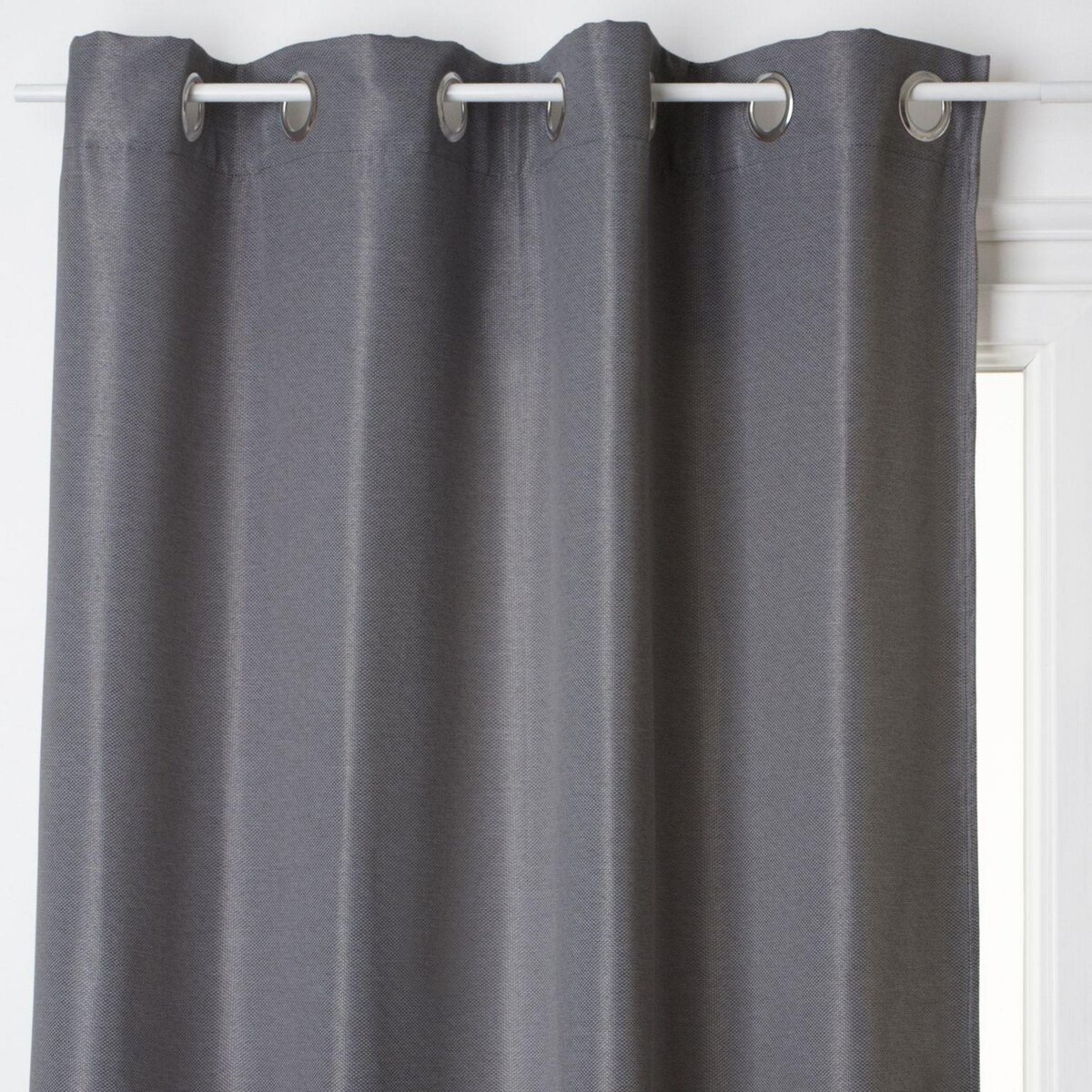 TOILINUX Lot de 2 Rideaux occultants Elena en Polyester - 140 x 260 cm - Gris foncé