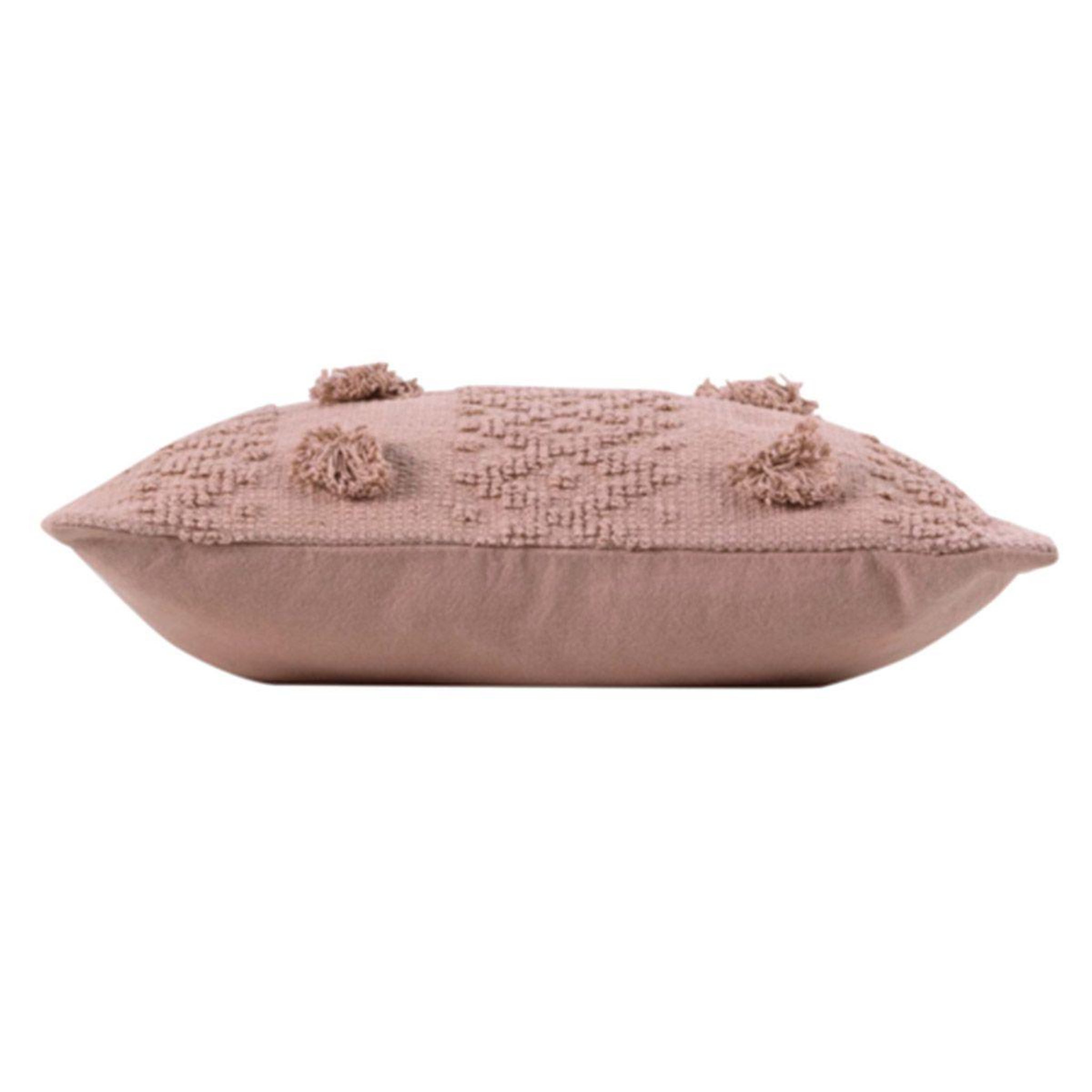 Voir la diapositive 3 : Douceur d'Intérieur Coussin déco à pompons  alenia  40x40cm rose