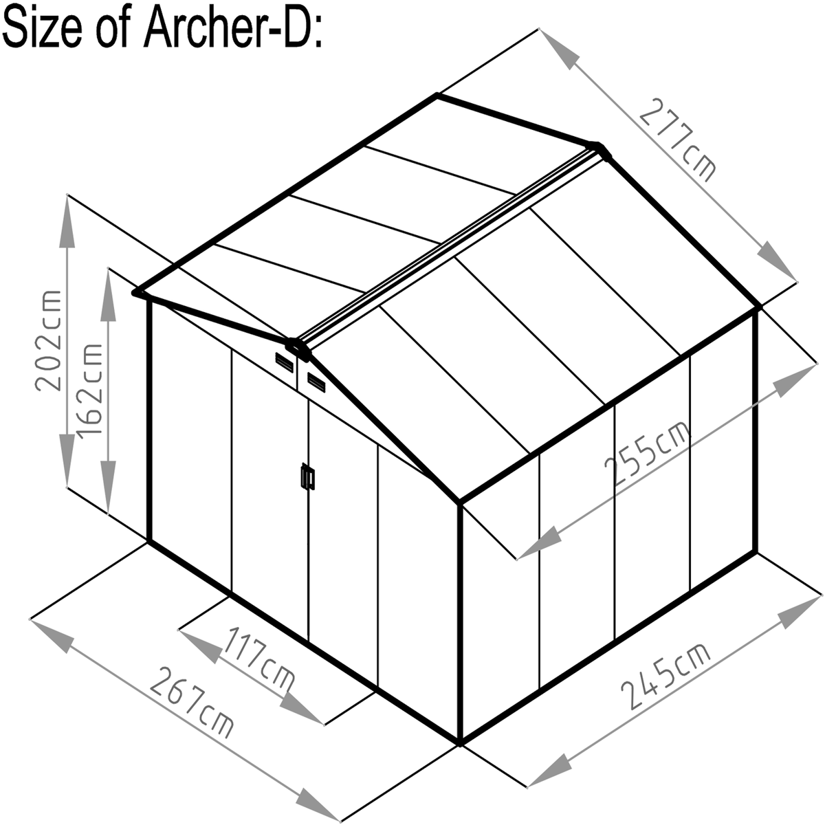 CONCEPT USINE Abri de jardin 7,06 m² en acier  gris SANCY