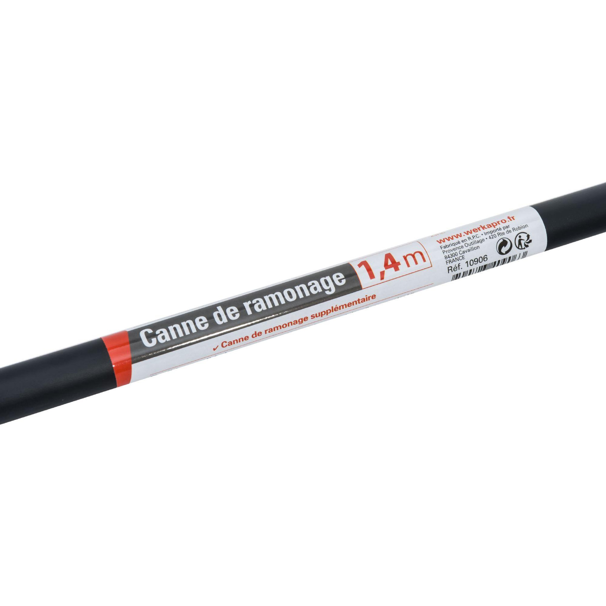 Voir la diapositive 2 : WERKAPRO Canne de ramonage 1,40 m supplémentaire WERKA PRO