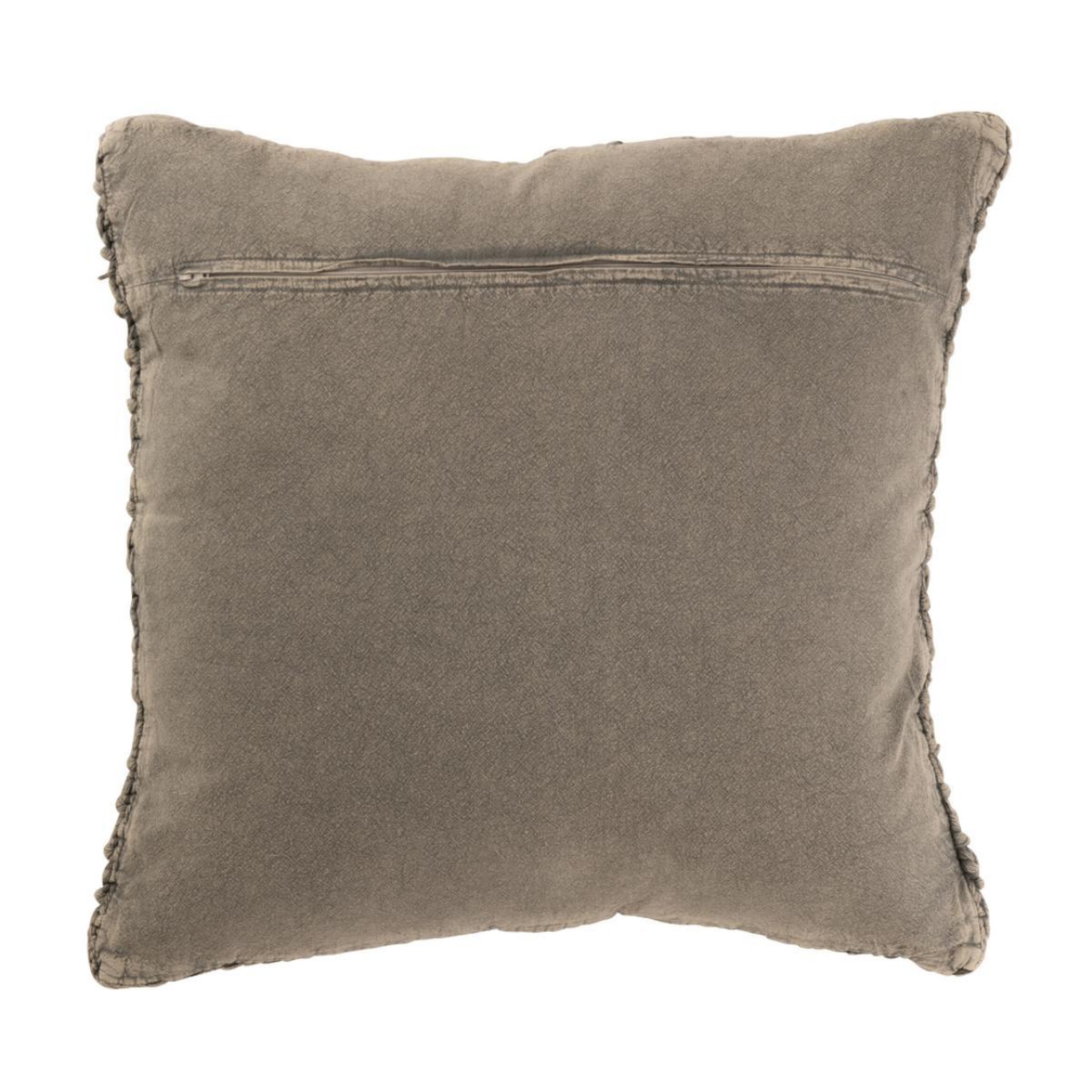 Voir la diapositive 2 : J-LINE Coussin en tricot tressé  helena  50x50cm gris