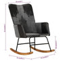 Voir la diapositive 6 : VIDAXL Chaise a bascule Noir Cuir veritable et toile