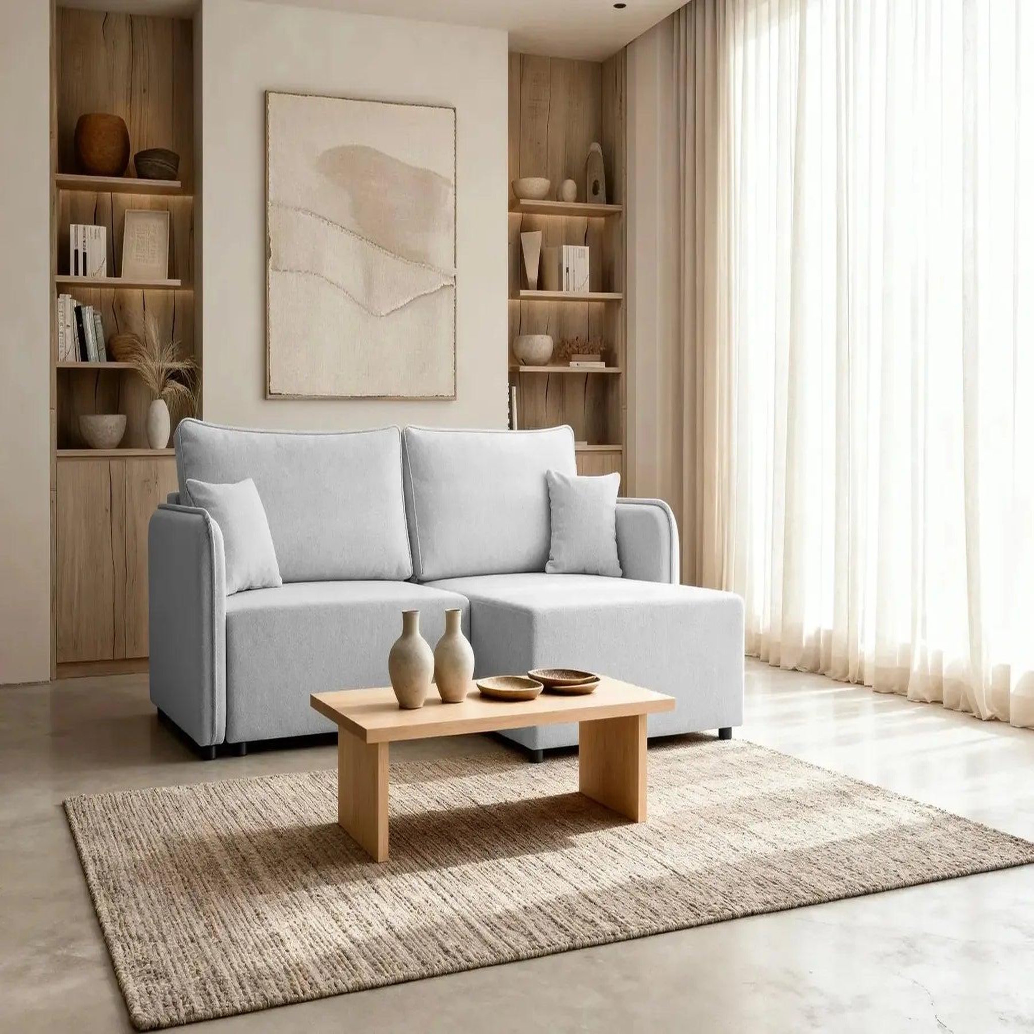 Voir la diapositive 2 : CASANOVA PARIS Bonnie - canapé d'angle convertible tissu lisse